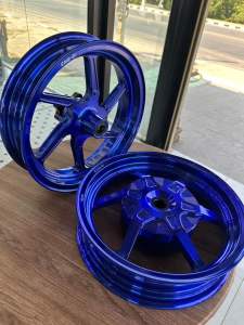 แม็ก CNCจีออโน่+ จีออโน125 Girono+ Giorno125 งานตรงรุ่น สวยตรงปกติ ขอบใน 2.50 นิ้ว กว้าง 12 นิ้ว  = 1 คู่ ดุมหลังปิดเต็ม