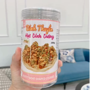 Bánh thuyền hạt dinh dưỡng healthy 200g Ít Ngọt ăn vặt lành mạnh ngon sạch sẽ Lan Anh Food
