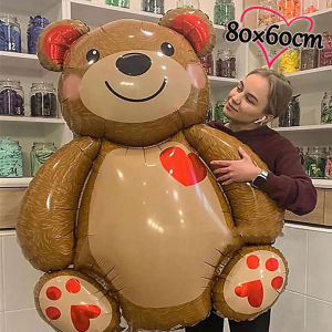 YESPERY Valentines Day Gifts Big Love Bear Foil Balloon Wedding Engagement Decoration Birthday Party Supplies Kids Toys 80×60cm