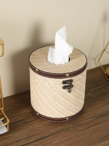 Luxury Leather Tissue Box Bedroom Living Room High-End Dining Table Drawstring Paper Box Home Creative Toilet Paper Roll Holder