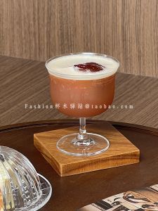 Retro Glass Cup Short Footed Coffee Cocktail Special Mix Drink Ice Americano Juice Tea Glassware Japanese Style Barware
