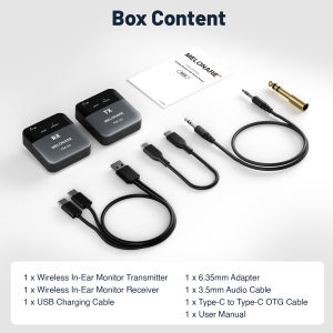 Portable Audio Wireless In Ear Monitor System Mono/Stereo 24bit/48kHz AudioOTG Input IEM for Live PM-2S Melonare