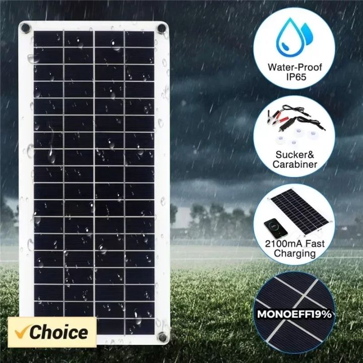 12V Battery 500W Flexible Solar Panel Charger Dual USB with 10A-50A ...