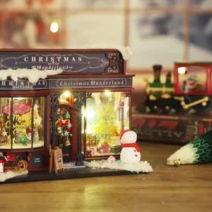 DIY Wooden Christmas Wonderland Cottage Bookend Toy Model Handmade Assembly Kit 3D Puzzle 100-500 Pieces 14 Years & up