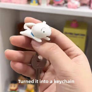 Creative Lost Proof White Keychain Dog House Crayon XiaoXin Key Holder Cartoon Series Plastic Material Anime Surroundings Gift