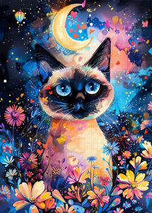 500/1000/1200/2000PCS Jigsaw Puzzle Beautiful Siamese Cat Scene For Adults Perfect For Quiet Evening Activity