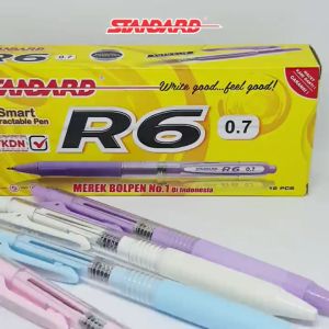 Standard - Pulpen R6 (Pulpen Ballpoint Alat Tulis Pena Pen)\nPulpen Standard R6 0.7 mm, merupakan Pilihan Tepat untuk Menulis Nyaman