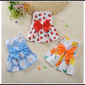 เสื้อลายดอกหมาแมว กระโปรงลายดอกหมาแมว เสื้อสงกรานต์ ฮาวาย เนื้อผ้าดี มีเบอร์ 1-6