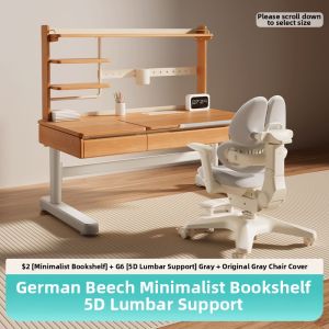 Hbada | Home Solid Wood Height Adjustable Childrens Study Desk Table and Chair Set