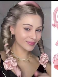 6pcs Heatless Curling Rod Headband Night Cap No Heat Hair Curler Rollers Soft Curlers Lazy Curls Sleeping Bonnet Styling Tools