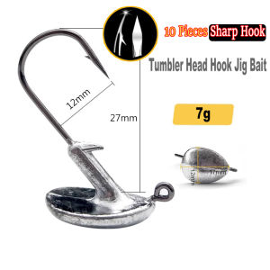 MrLurion 10PCS 3.5g 5g 7g 10g 14g Carbon steel fishing jig head hooks Tumbler Head Jig hook for fishing tackle lure soft bait