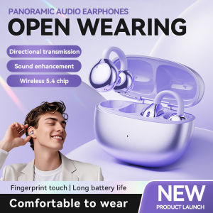 M108 Open Wireless Earbuds Bluetooth 5.4 Touch Control Ear Clip Earphones for iPhone Xiaomi Dual-Connection HIFI Headphones