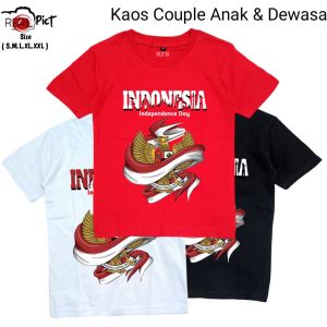 Atasan Baju Kaos Couple Anak Dan Dewasa Merah Putih Indonesia Independent Kemerdekaan