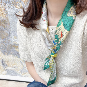 Nordic Simple Stripe Silk Scarf: A Versatile Fashion Accessory