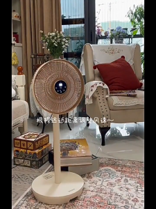 Douhe Foldable Floor Fan Electric Fan Smart Shaking Head Desktop Light Sound Household Bedroom Fan Gift