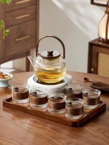 HUALISHIJIA | Retro Glass Teaware Set for Home and Office