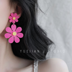 Exaggerated Large Sunflower Daisy Resin Earrings Summer Fashion Mosquito Coil Tray Clip-Ons Womens Sweet Style Jewelry