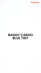 Superego Baggy Relaxed Cargo Denim Pants Snow Blue Tint BCD01B