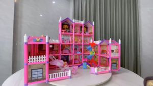 New Year Gift DIY Large 3D  Doll House Christmas Gift Birthday Gift Castle toy  Castle Doll House Assembled Furniture Building Blocks Toys Kids Dollhouse with Free LED lights free dolls free gifts