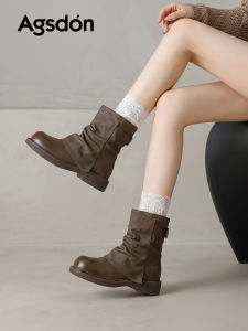 Agsdon | Vintage Style Thick Sole Thin Short Boots