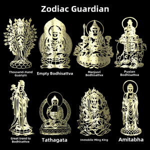 Zodiac Zodiac Animal Buddha Patron Saint Metal Sticker Thousand-Hand Kwan-Yin Vairocana Mobile Phone Sticker Back Case Back Sticker