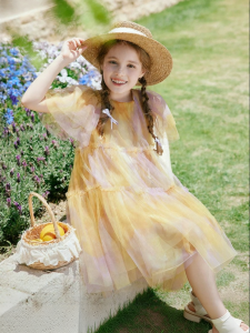 XIANGYING | Fashion Gradient Print Dress For Girls