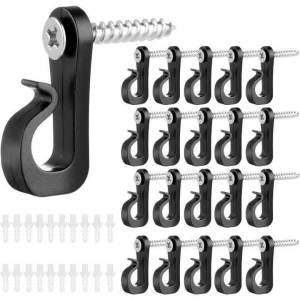 Screw-in Hooks for Outdoor String Lights ClipsHeavy Duty Cable Clip Hooks for Light Wire Christmas Light Hooks Clips