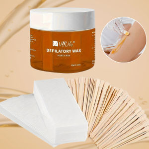 Viilife Depilatory Wax Hair Removal Sugaring Cold Sugar 60g Kit Natural Painless For Arm Leg Facial Underarm