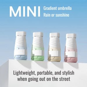 Portable Sunshade Umbrella Six Fold UltraLight Black Rubber