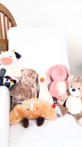 Itzy Ritzy Sweetie Snuggles Baby Plush Toy Soft Cuddly Stuffed Animal Textures & Ribbons Sensory