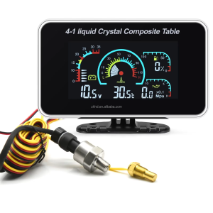 3 in 1 Universal Car 12V/24V LCD Digital Truck Car Oil Pressure Voltage Water Temperature Combination Table with 1/8 NPT Sensors