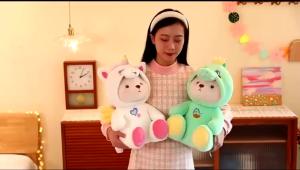 gấᴜ nhồi bông Lena cosplay kì lân Rồng xanh gấᴜ trúc cởi được mũ Quà tặng bạn gái em bé cute