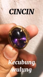 Cincin Pria Batu Kecubung Wulung Asli Kode LM 01