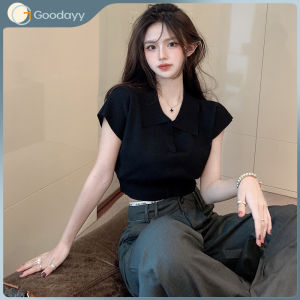 Korean Fashion Short Sleeve Knitted Croptop Blouse for Women 4 Colors Options