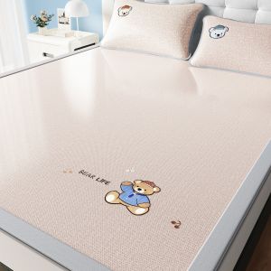 NAIYOUCHENG | Embroidered Ice Silk Cool Bed Sheet Three-Piece Set
