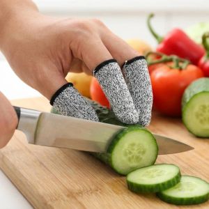 30Pcs Cut Proof Finger Protectors Wear Resistant Breathable 5.5cm Long for Fishing Glass Handling Carving