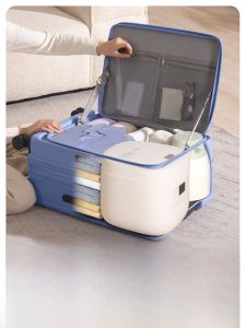Large Capacity 24 Inch Front Opening Luggage Travel Suitcase for Men And Women Durable Polyester Material with Lock