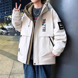 แจ็คเก็ตฤดูใบไม้ผลิและฤดูใบไม้ร่วงสำหรับเด็กและเยาวชน แจ็คเก็ตผ้าไนลอนแบบมีฮู้ด แจ็คเก็ตผู้ชายทรงหลวม แจ็คเก็ตผู้ชายแบบสวมหัว