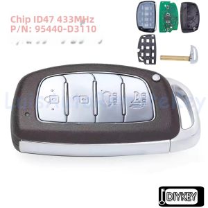 Chìa Khóa Điều Khiển Từ Xa Thông Minh 433MHz ID47 Chip Cho Hyundai Tucson 2016-2021 - Tương Thích Với Các Mẫu 95440-D3100/D3110/D3510 Chất Liệu ABS+Kim Loại