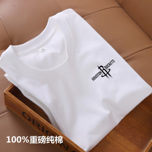 100% Pure Cotton round Neck Short Sleeve T-Shirt Mens Loose Fit Summer Breathable Printed Casual Top in White Color