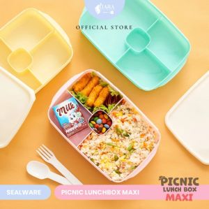 KIARA KOTAK MAKAN PICNIC LUNCH BOX SEKAT 4 FREE SENDOK GARPU