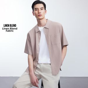 Jack Jones | Linen Blend Soft Breathable Letter Embroidery Mens Shirt