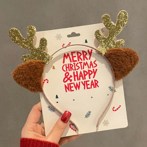 2026 Kids Headband Christmas Cosplay Cartoon Elk Snowflake Bow Hairband Birthday Party Headwear Halloween Gifts Hair Accessories