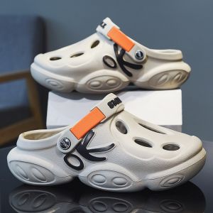 Trendy Large Size 45 Mens EVA Slip-On Sandals Summer Wide Foot 46 Two-Way Wear Clog Shoes Comfortable Slipper Head Cover