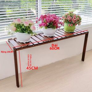Giá Đựng Hoa Ban Công Chống Nước Gỗ Nguyên Khối