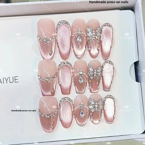 Handmade Summer New Style Star Chain Sweet Dream Full Zircon Diamond Cat Eye Nail Art Stickers Wearing False Nails Tools