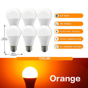 GATETOP | 6 Bóng Đèn LED E27 9W Siêu Tiết Kiệm Năng Lượng 2200K-6000K Ánh Sáng Tím Thay Thế Cho Bóng Đèn Thủy Tinh Cũ AC100-240V Hình Quả Cầu
