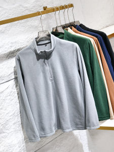 Áo Khoác Nam Mùa Thu Đông Mềm Mại Thoáng Khí Cổ Đứng Có Khóa Kéo Dài Tay Áo Dài Thường Ngày Chất Liệu Polyester Màu Trơn