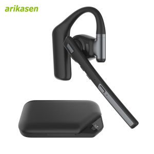 Bluetooth 6.0 Headset Wireless Hands-Free Earpiece with ENC Dual Mic Mute Button Single-Ear Headphone for Trucker Business