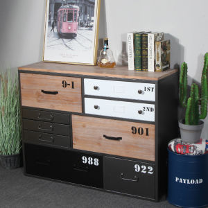 Modern Industrial Style Tea and Wine Cabinet American Style Retro Sideboard Restaurant Iron Cabinet Creative Multifunctional Minimalist